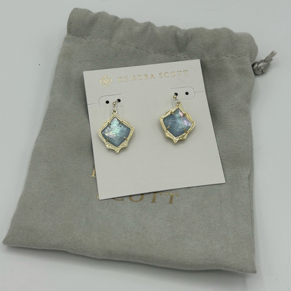 Kendra Scott light blue drop earrings, new!